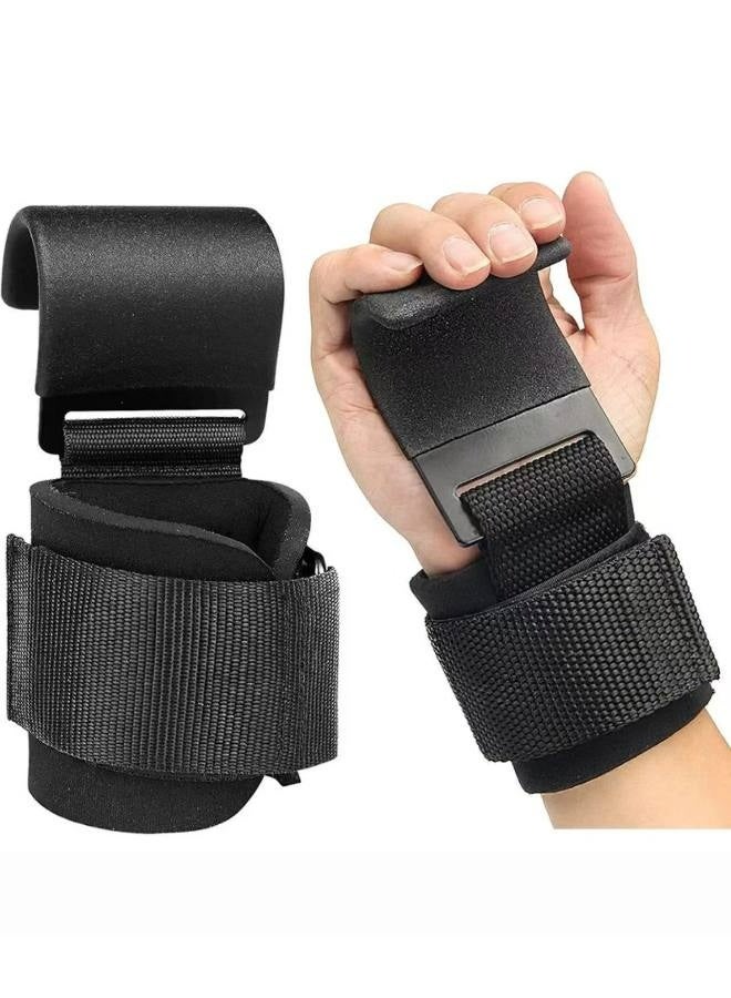 Generic 2 Pcs Weight Lifting Hooks Weightlifting Hooks Weightlifting Gloves Wristbands Gym Gloves Gym Protective Gear Wrist Support Wrist Straps for Deadlifts and Daily Gym Workouts  - Image 1