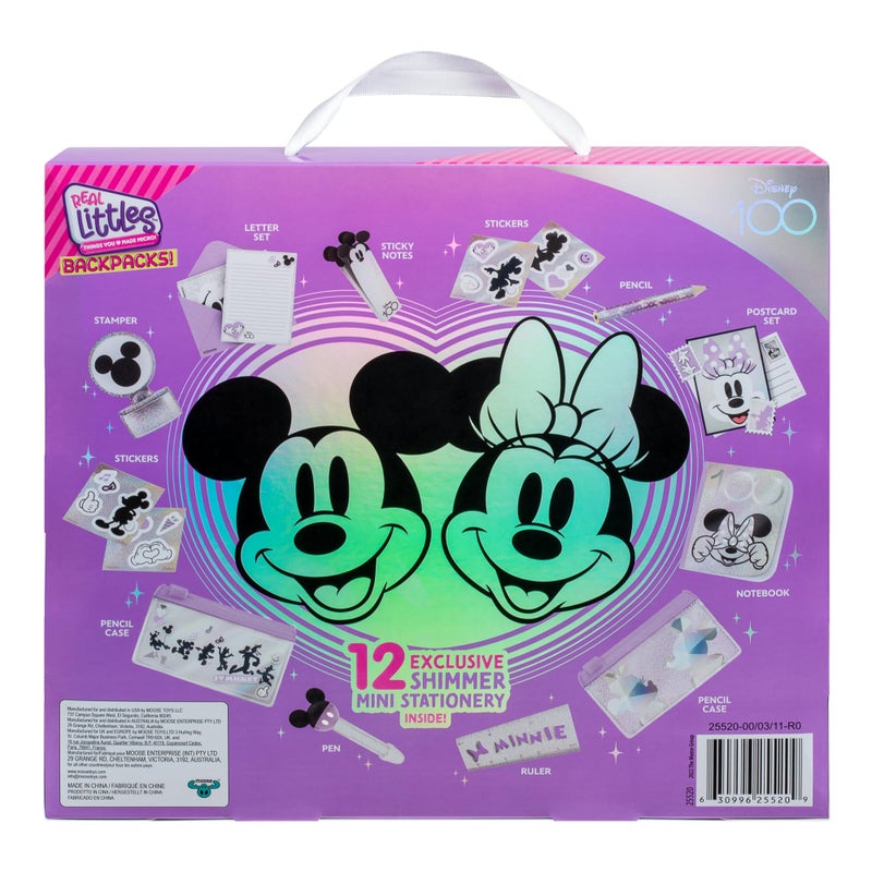 REAL LITTLES Disney 100 Anniversary Pack. Mickey & Minnie Shimmer Together Mini Backpacks. 2 Exclusive Mini Backpacks with 12 Exclusive Mini Stationery Items Inside - Image 5