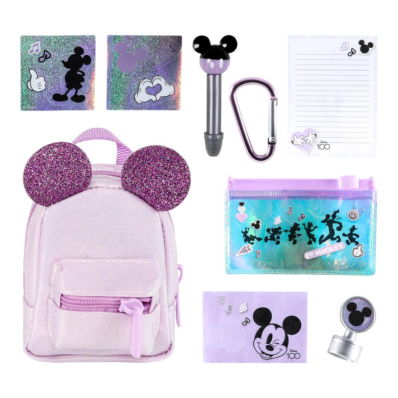 REAL LITTLES Disney 100 Anniversary Pack. Mickey & Minnie Shimmer Together Mini Backpacks. 2 Exclusive Mini Backpacks with 12 Exclusive Mini Stationery Items Inside - Image 3