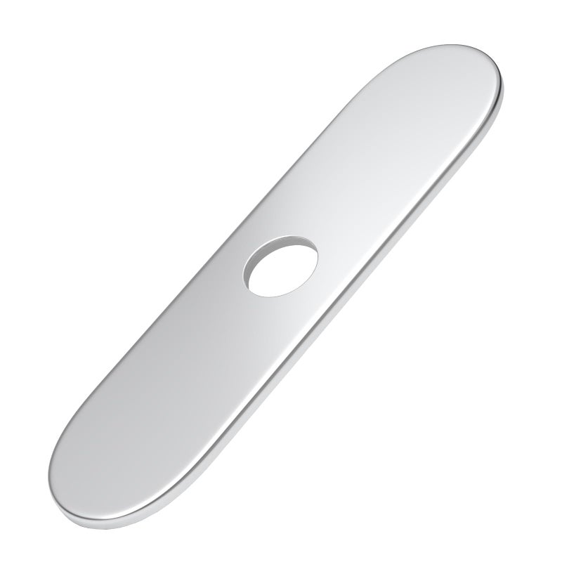 BWE KitchenBathroom Faucet 1 or 3 Hole Chrome Deck Plate Stainless Steel Polished 10 Inch Oversized Base Vessel Vanity Faucet Cover