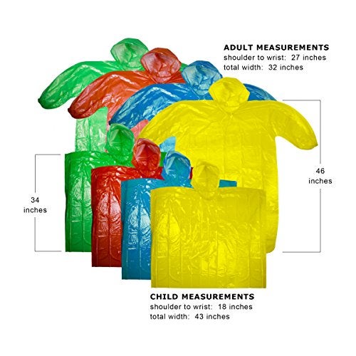 Lingito Rain Poncho Family Pack: Extra Thick -Disposable Emergency Rain Ponchos for Men, Women and Teens, Children (8pack) - Image 4