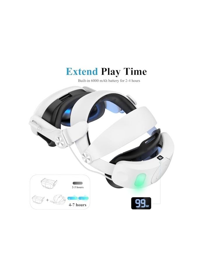 erorex Head Strap with Battery Pack for  Oculus Quest 3, 6000mAh Elite Strap Replacement for Enhanced Comfort and Play Time - Image 3