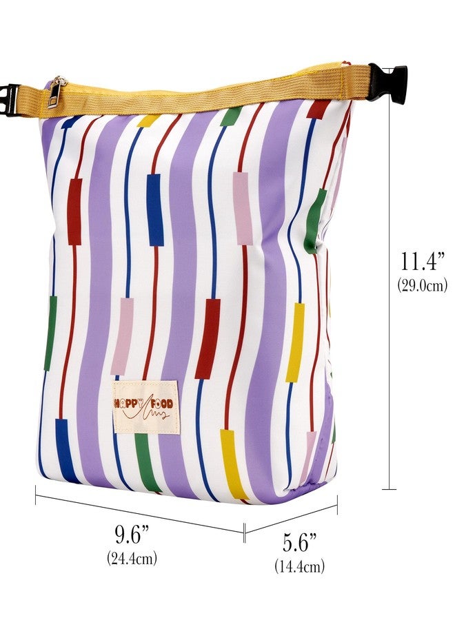 Linkidea Insulated Snack Bag, Thermal Lunch Tote, Reusable Picnic Accessories for Adults, Portable Food Storage Pouch, Waterproof Lunch Cooler Bag(Purple) - Image 2