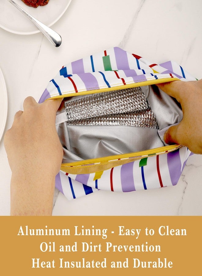 Linkidea Insulated Snack Bag, Thermal Lunch Tote, Reusable Picnic Accessories for Adults, Portable Food Storage Pouch, Waterproof Lunch Cooler Bag(Purple) - Image 4