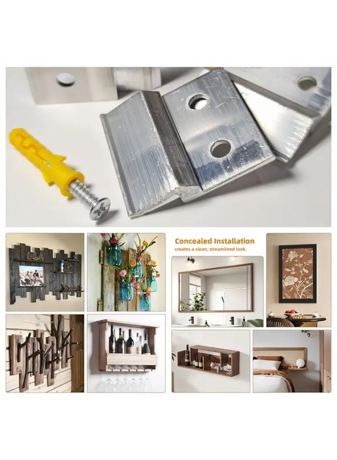 B 4pcs With 8 Sets Screws French Cleat Hanger Aluminum Z Bar Mounting Kit For Picture Frames Mirrors - Image 2