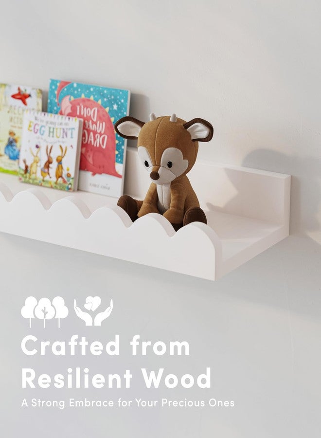 Onlysky Scalloped Shelves, Nursery Book Shelves, Floating Book Shelves for Wall, Toddler Nusery Deocr - Image 2