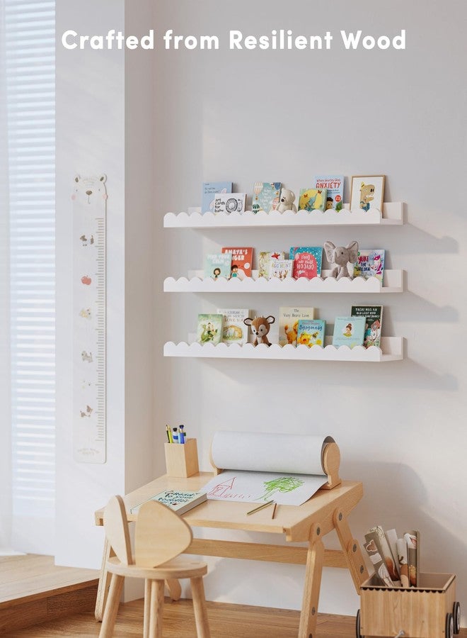 Onlysky Scalloped Shelves, Nursery Book Shelves, Floating Book Shelves for Wall, Toddler Nusery Deocr - Image 5