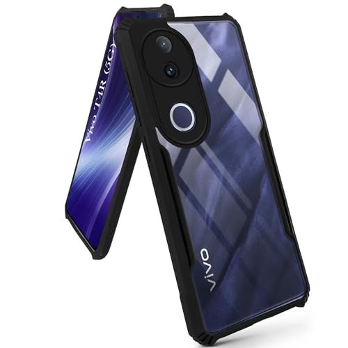 Jkobi غطاء خلفي Jkobi لهاتف Vivo T4R (مضاد للصدمات مع لوحة بولي كربونات شفافة | أسود احترافي) - Image 5