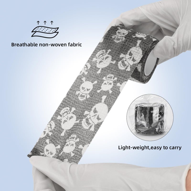 JimKing Tattoo Grip Cover, Tattoo Machine Handle Cover, Self-Adhesiive Tape for Sport Pet Tattoo,Elastic Bandage Wrap Roll Tattoo Machine Supply, 4pcs - Image 3