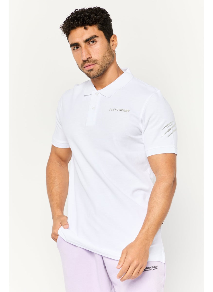 Plein Sport - Men Sportswear Fit Short Sleeve Outdoor Polo, White - Image 1