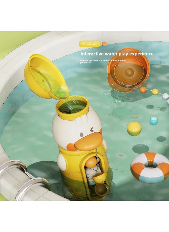 Little Yellow Duck Elephant Playing Water Baby Bath Soothing Children's Water Game Spinner With Suction Cup Small Water Truck Toy-Color:Water Spinning Wheel Elephant-Orange  - Image 4
