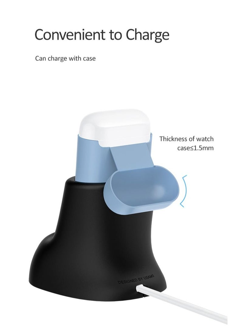 Usams 2IN1 Silicon Charging Holder For Watch And Pods - Image 5