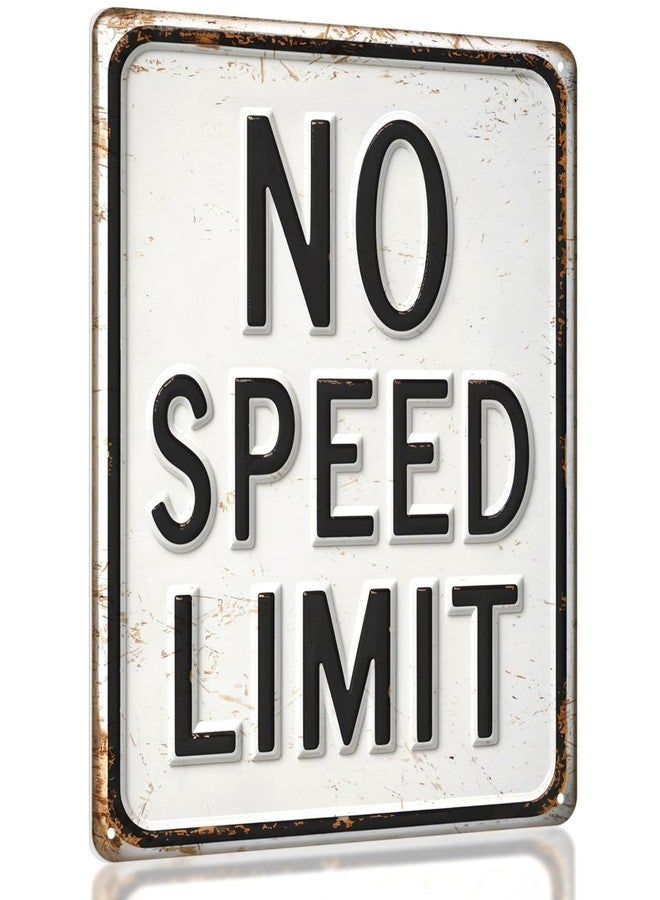 Opix Design No Speed Limit Sign - Car Wall Decor for Boys Room, Teen, Adult, Race Car Room Sign, Garage Art or Man Cave Wall Art, Street Signs Wall Decor for Bedroom Opix Design, 11x8.3 Inch Aluminum Racing - Image 1