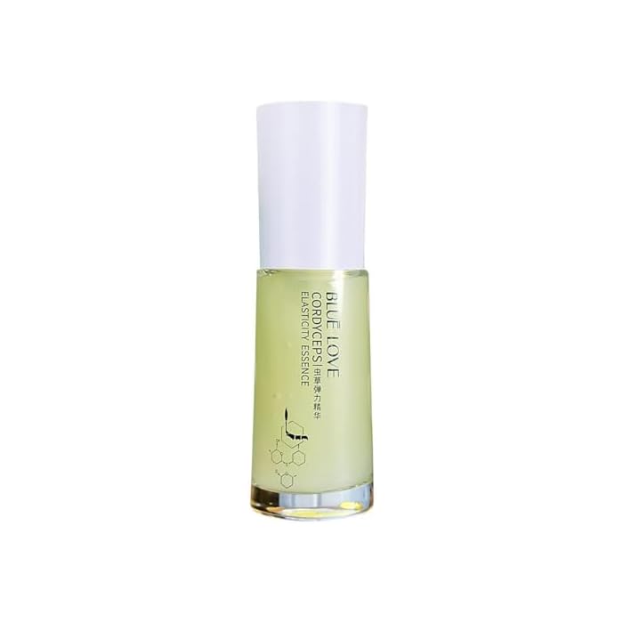 BLUE LOVE Cordyceps Firming Essence is an anti-aging, hydrating facial serum designed to improve skin elasticity, reduce fine lines, and provide deep moisture
