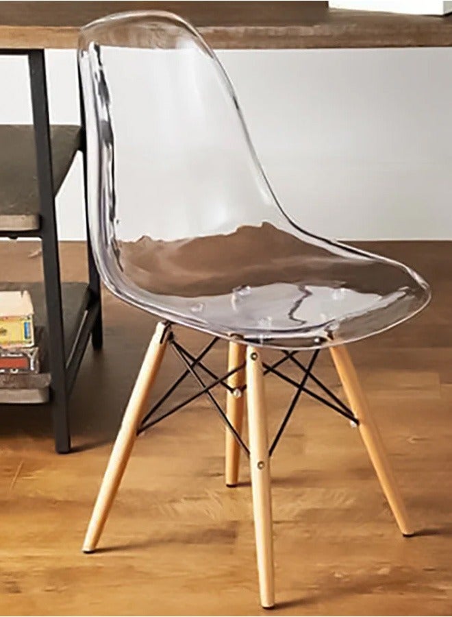 Taimi Modern Transparent Cryst Home Leisure Chair With Wooden Legs Dressing And Makeup Chairal Dining Chair - Image 4