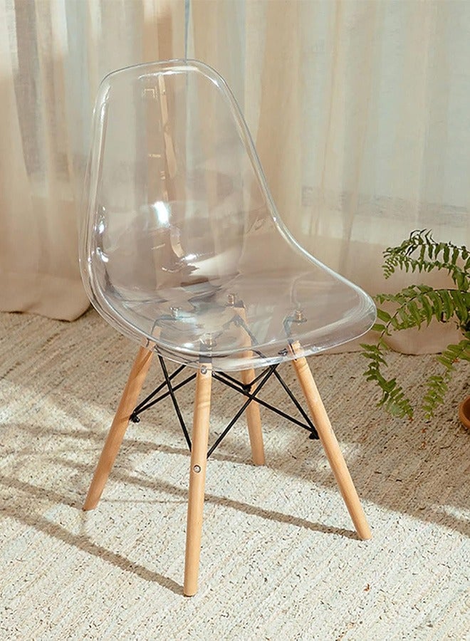 Taimi Modern Transparent Cryst Home Leisure Chair With Wooden Legs Dressing And Makeup Chairal Dining Chair - Image 5