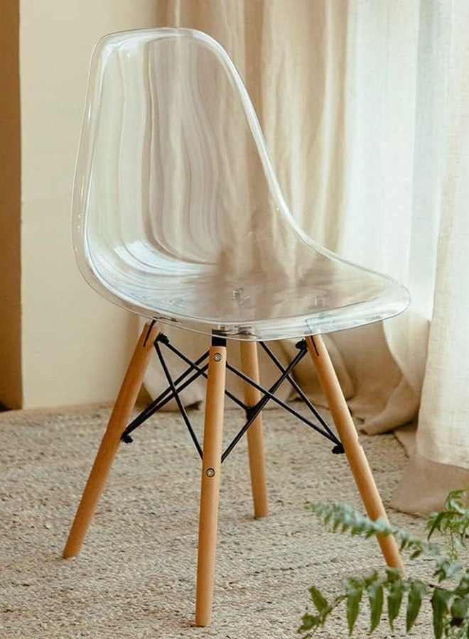 Taimi Modern Transparent Cryst Home Leisure Chair With Wooden Legs Dressing And Makeup Chairal Dining Chair - Image 3