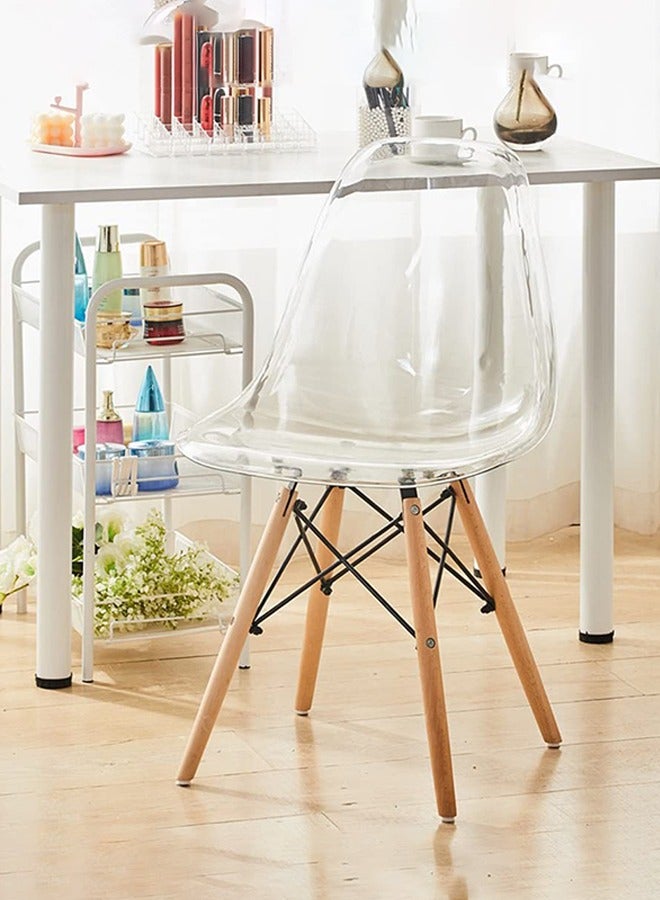 Taimi Modern Transparent Cryst Home Leisure Chair With Wooden Legs Dressing And Makeup Chairal Dining Chair - Image 2
