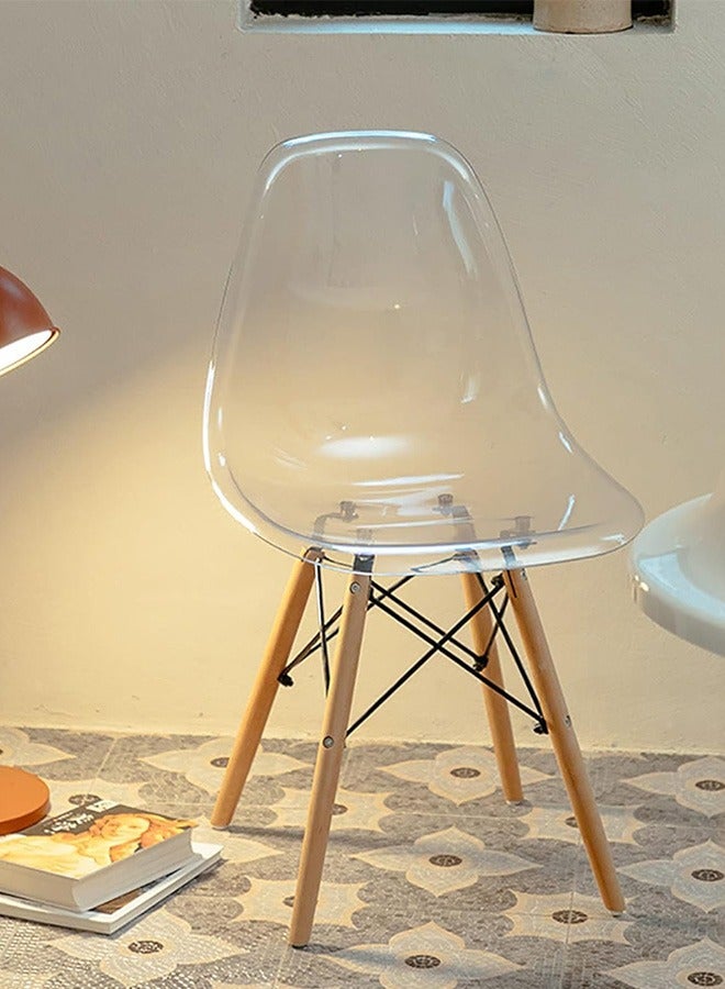 Taimi Modern Transparent Cryst Home Leisure Chair With Wooden Legs Dressing And Makeup Chairal Dining Chair - Image 1