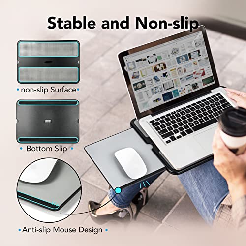 EHO Laptop Lap Desk, Portable Lapdesk with Smooth Surface and Mouse Pad, Lightweight Bed Tray for Laptop or Tablet, Ergonomic Lap Table for Home, Office, Travel, and Students - Image 2