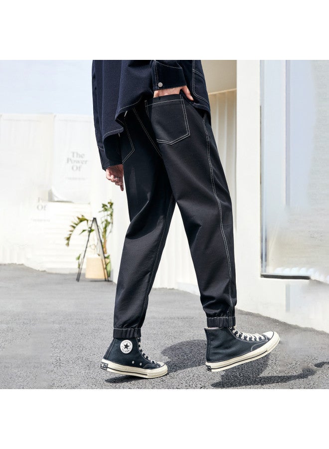Waxbird Men's 2025 Autumn Collection Contrast Stitch Tapered Leg Sweatpants Men's Casual Pants - Image 5