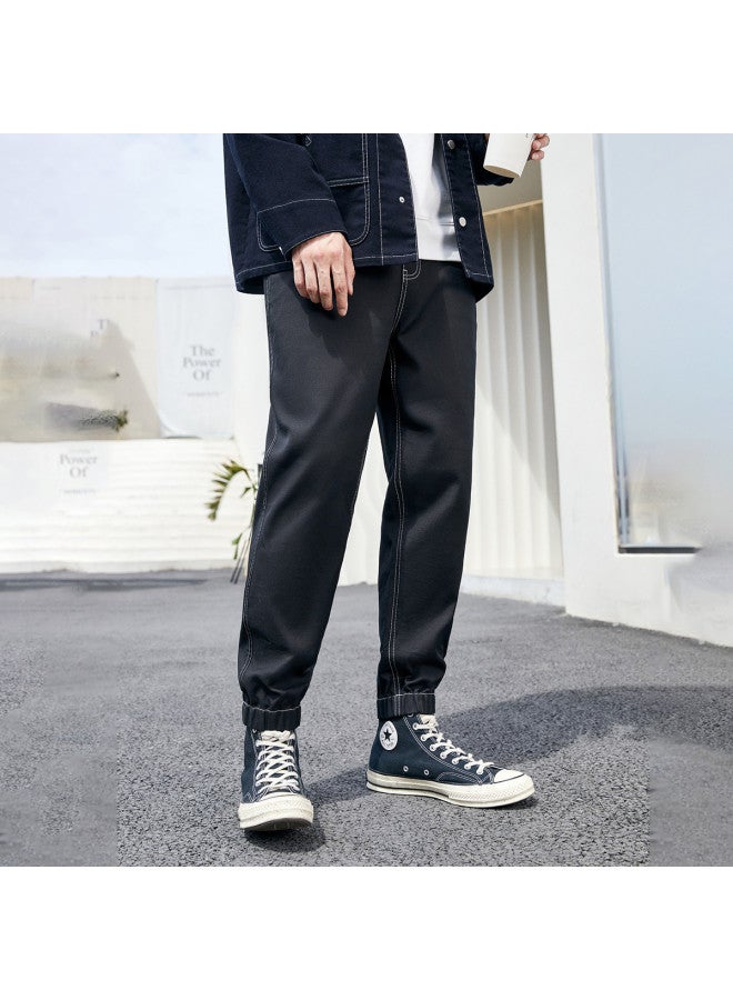 Waxbird Men's 2025 Autumn Collection Contrast Stitch Tapered Leg Sweatpants Men's Casual Pants - Image 4