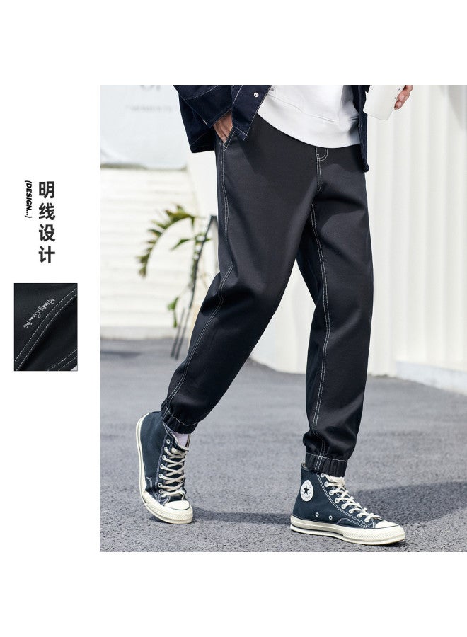 Waxbird Men's 2025 Autumn Collection Contrast Stitch Tapered Leg Sweatpants Men's Casual Pants - Image 2