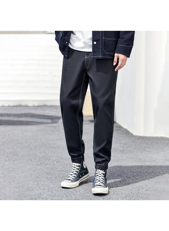 Waxbird Men's 2025 Autumn Collection Contrast Stitch Tapered Leg Sweatpants Men's Casual Pants - Image 3