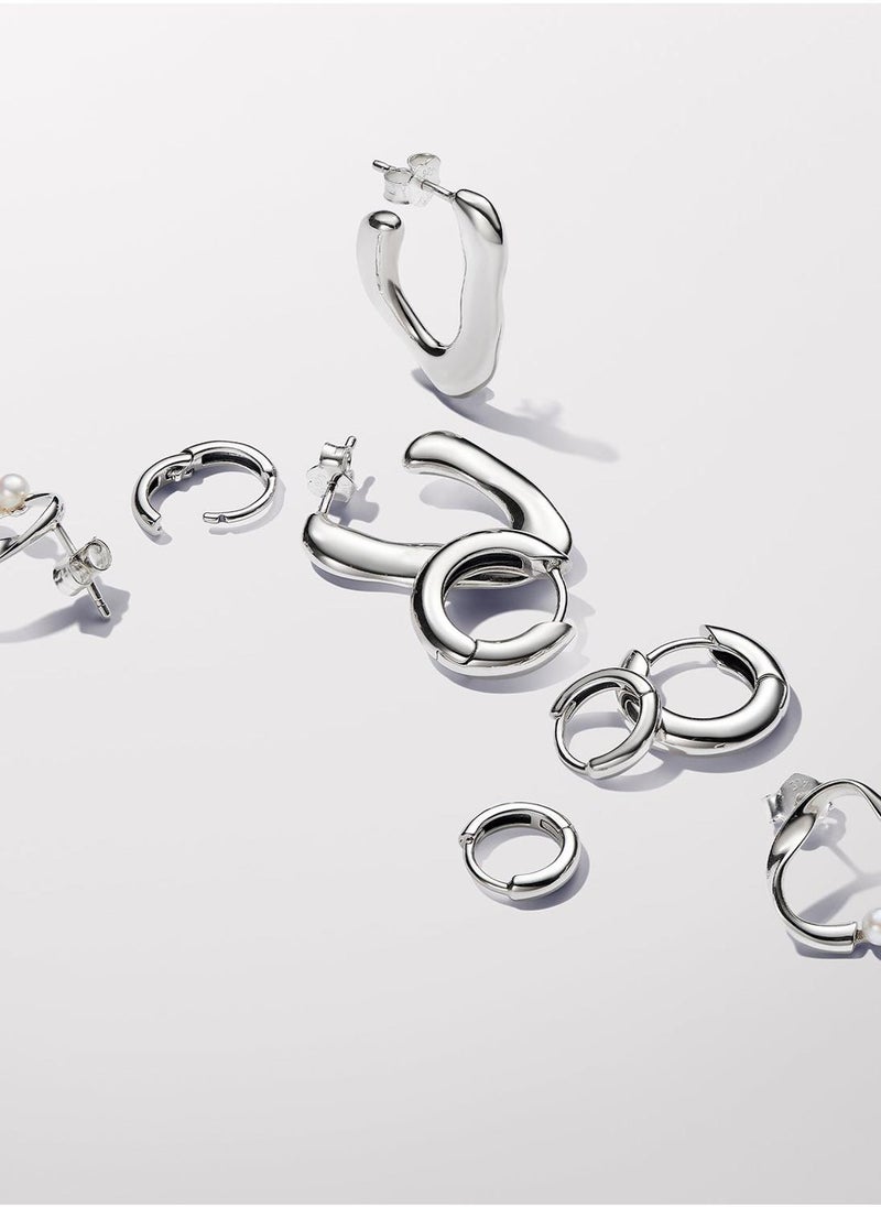 باندورا Sterling Silver Hoop Earrings  - Image 5