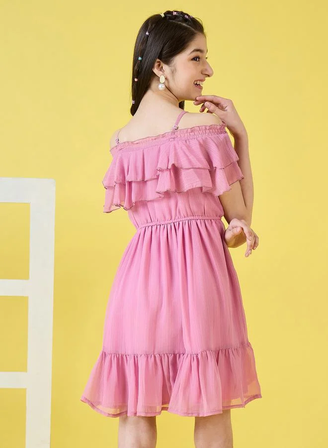 Stylo Bug Ruffled Shoulder Dress