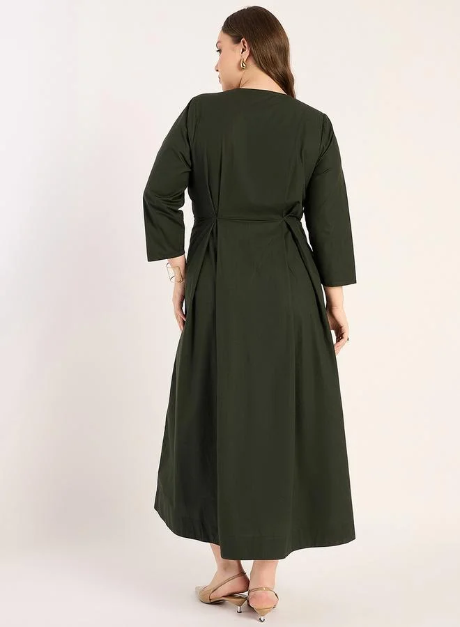 Femmella Olive V-Neck Dress