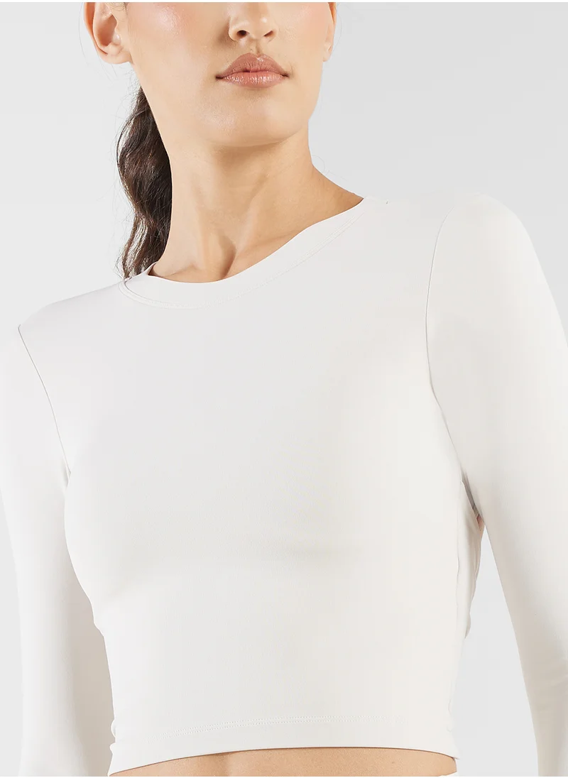 فورورد Long Sleeve Seamless Fitted Top With Cutout Back