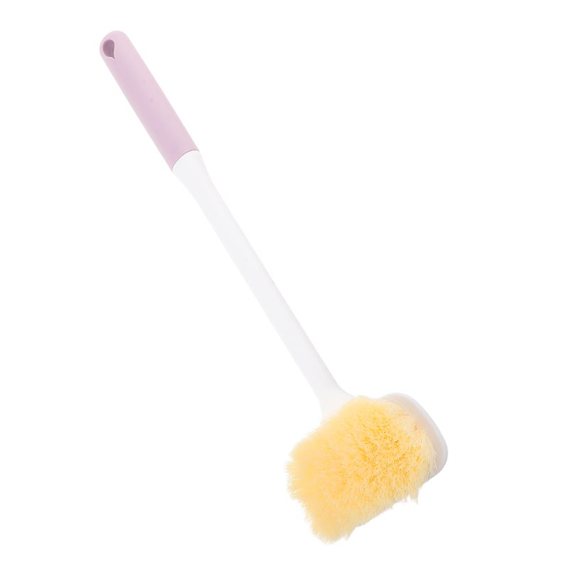 Long Handle Purple Foot Scrubber with Dual Sided Soft Bristles for Gentle Exfoliating and Toe Cleaning - Image 5