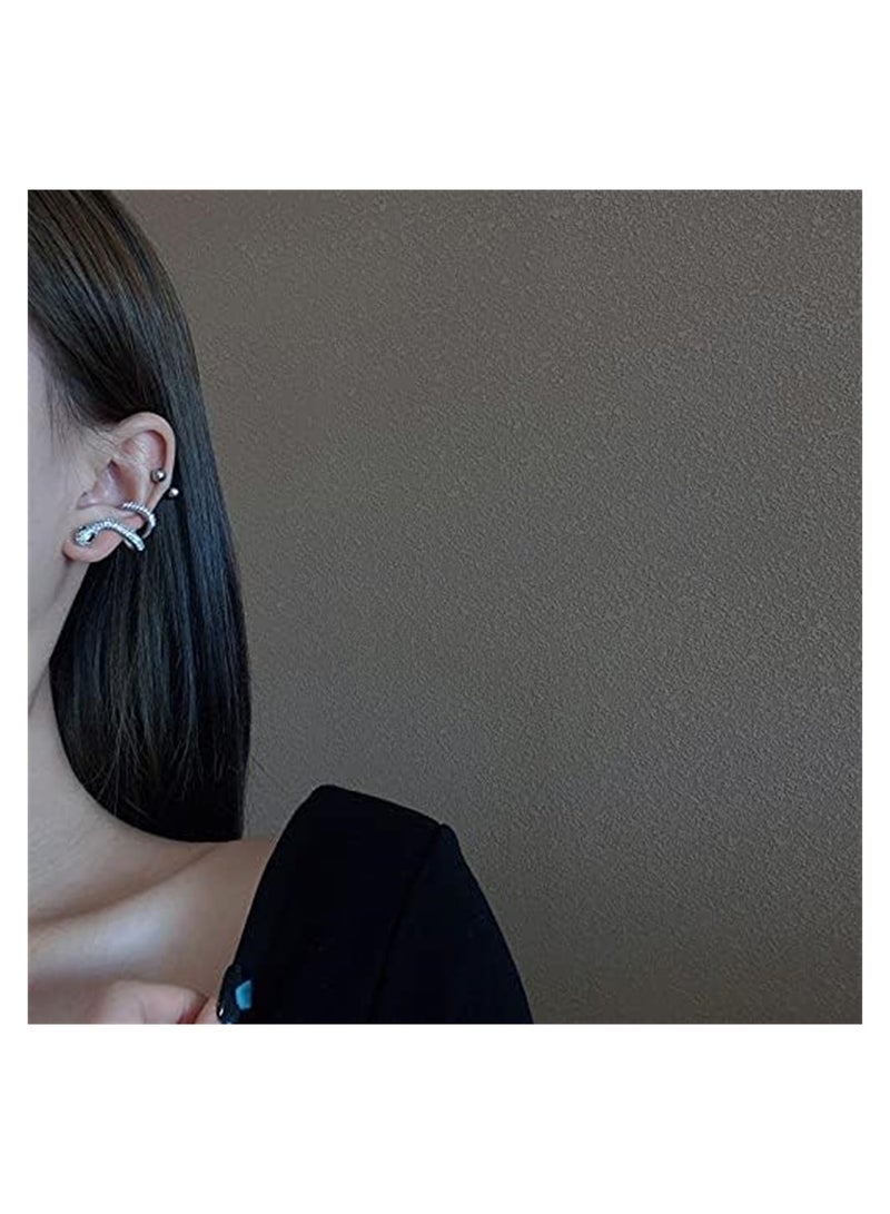 Luckam 1 Pair Snake Earrings for Women, 14K Vintage Snake Earrings Boho Snake Cartilage Ear Wrap Earrings Cubic Zirconia Boho Snake Earrings Jewelry for Women Girls - Image 5