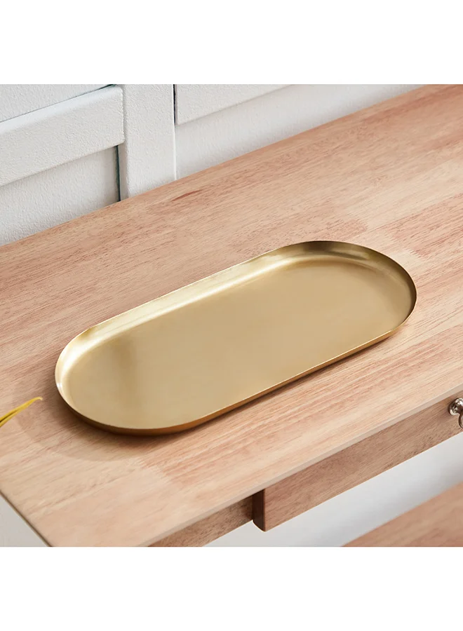 Home Box Verve Metal Oval Decorative Tray 22 x 1.5 x 15.5 cm