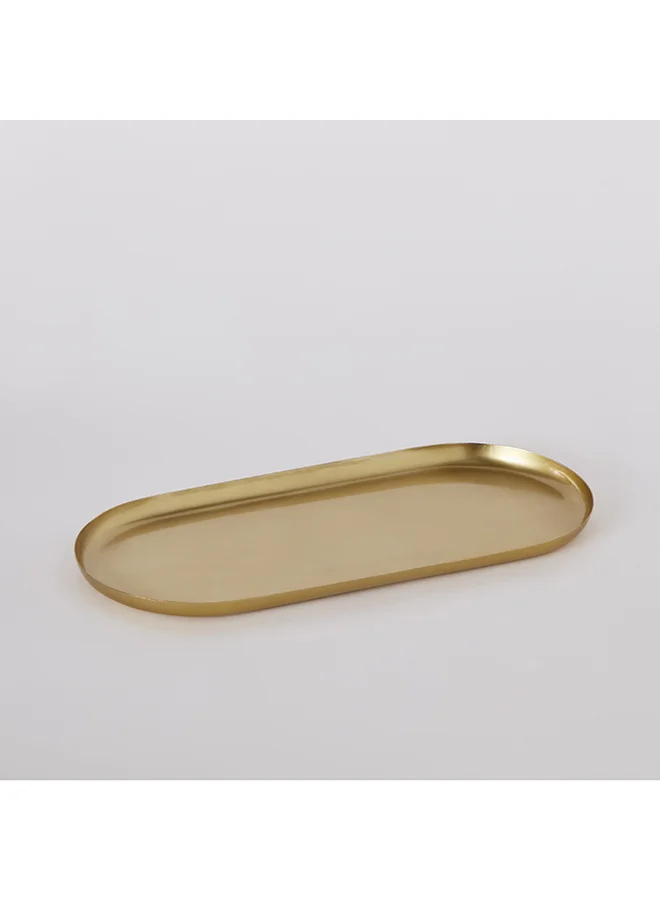 Home Box Verve Metal Oval Decorative Tray 22 x 1.5 x 15.5 cm