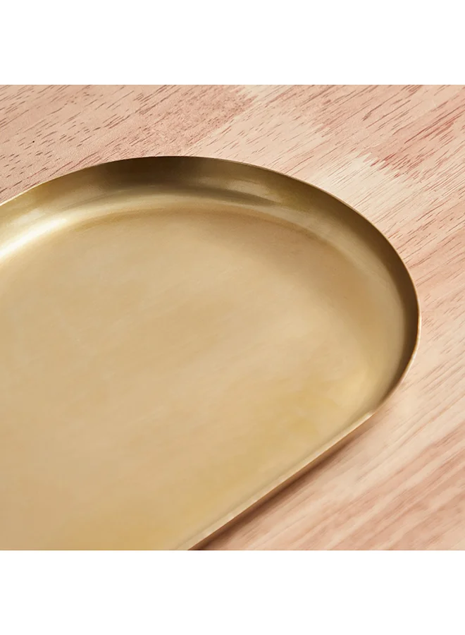 Home Box Verve Metal Oval Decorative Tray 22 x 1.5 x 15.5 cm