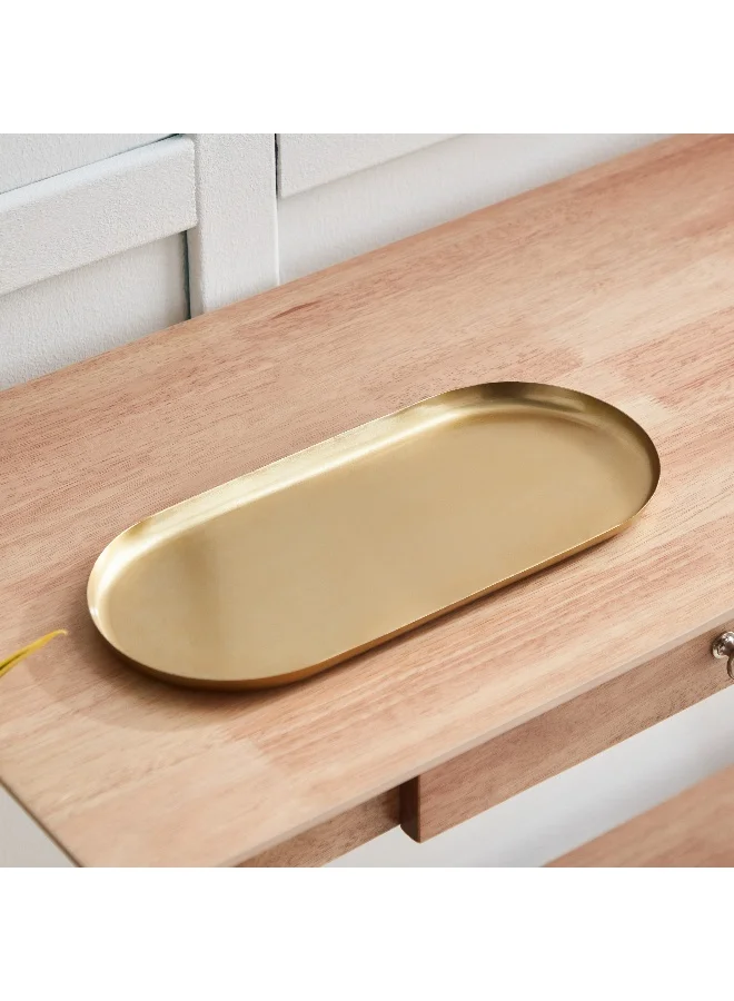 هوم بوكس صينية ديكور معدنية بيضاوية فيرف  × . × . سم