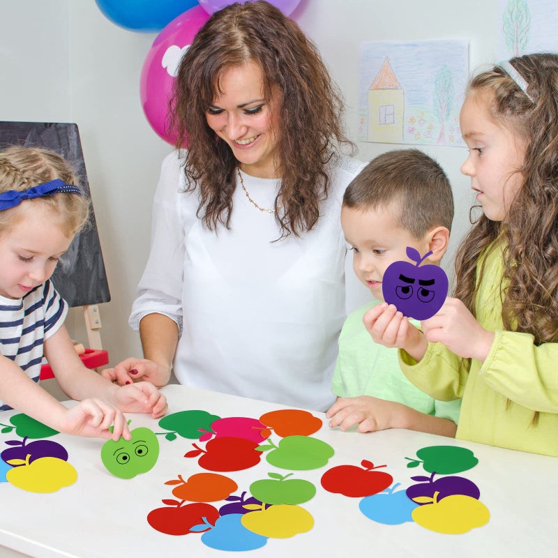 Geyee 108 Pcs Thanksgiving Paper Apple Cutouts Classroom Bulletin Board Cut Outs Assorted Fall Cutouts Apples Die Cuts for Teachers DIY Projects Craft School Party Decor(Colorful,3.5 Inch) - Image 5