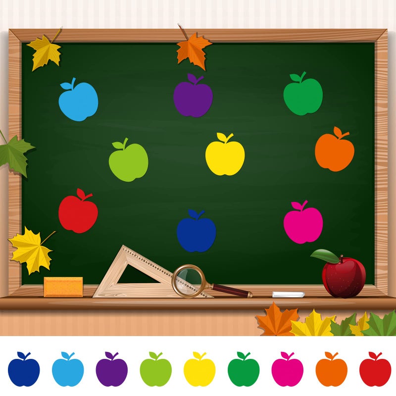 Geyee 108 Pcs Thanksgiving Paper Apple Cutouts Classroom Bulletin Board Cut Outs Assorted Fall Cutouts Apples Die Cuts for Teachers DIY Projects Craft School Party Decor(Colorful,3.5 Inch) - Image 4