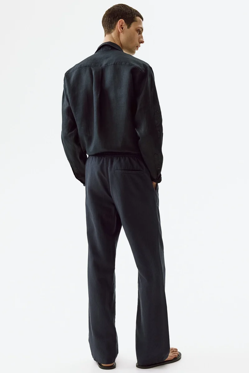 H&M  Regular Fit Linen-blend trousers for Men | Best Price UAE