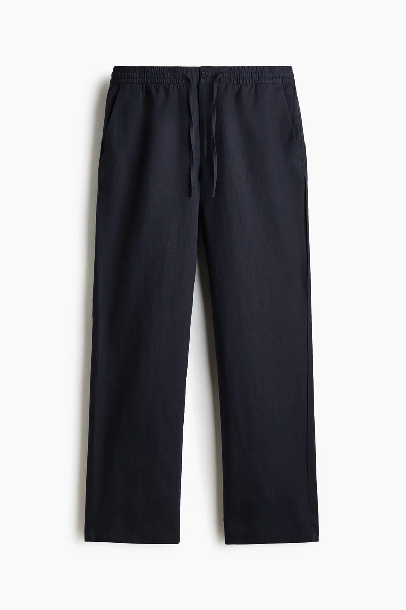 H&M  Regular Fit Linen-blend trousers for Men | Best Price UAE