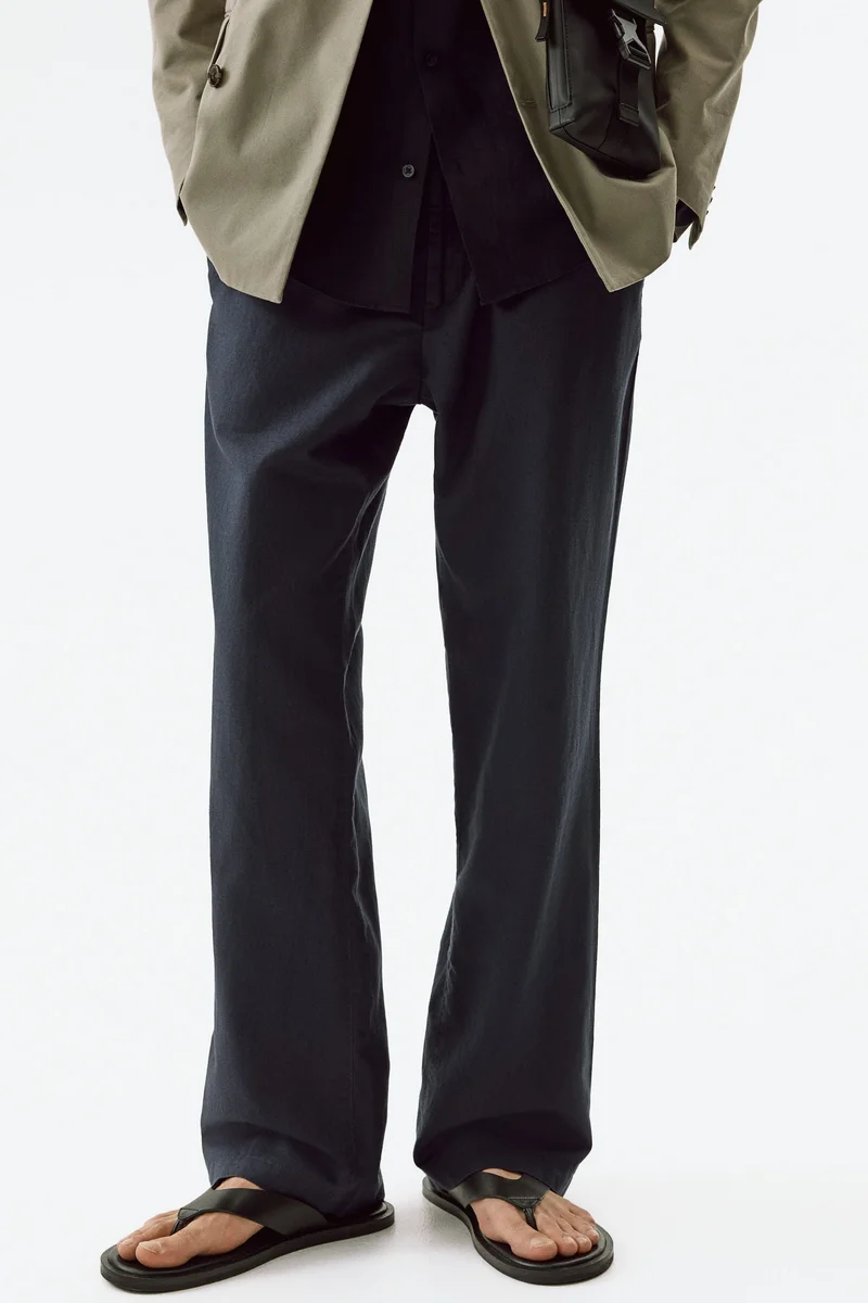 H&M Regular Fit Linen-blend trousers