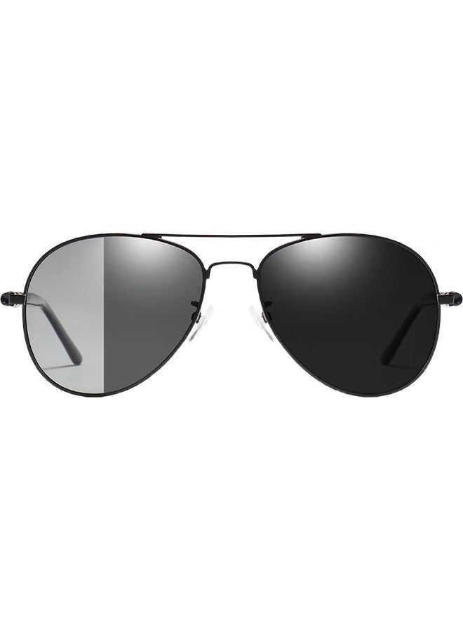 Boshide Sunglasses, Polarized Photochromic Sunglasses, Safety Driving Sunglasses, Silver Frame Photochromic Sunglasses - Image 3