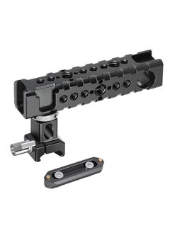 SYOSI Camera Cage Top Handle Grip Quick Release NATO Rail Top Handle with Cold Shoe Arri Locating Hole 15mm Rod Clamp NATO Safety Rail for Video Camera Cage Rig Camcorder Light Microphones  - Image 1