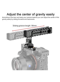 SYOSI Camera Cage Top Handle Grip Quick Release NATO Rail Top Handle with Cold Shoe Arri Locating Hole 15mm Rod Clamp NATO Safety Rail for Video Camera Cage Rig Camcorder Light Microphones  - Image 4