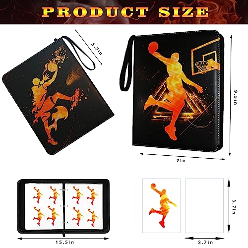 Anvoago Basketball Cards Binder 400 Pockets, Trading Cards Holder Card Collectors Album,Trading Card Binder 4 Pocket with 50 Removable Sleeves for Basketball Card and Sports Card - Image 2