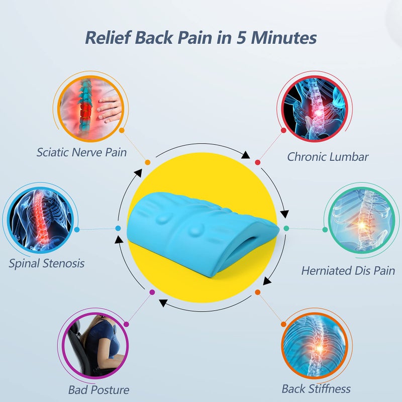 RESTCLOUD Back Stretcher for Back Pain Relief, Back Stretching Cushion, Chronic Lumbar Support Pillow Helps with Spinal Stenosis, Herniated Disc and Sciatica Nerve Pain Relief Lumbar Stretcher - Image 2