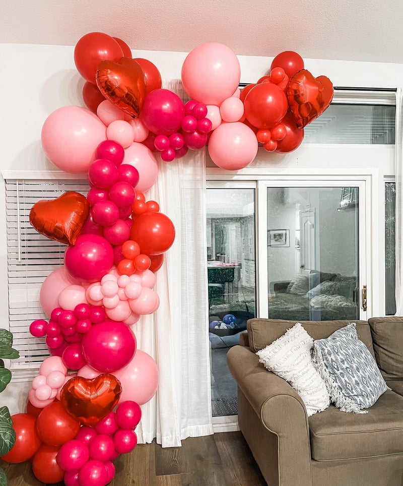 YMSZ Red and Pink Balloons, 50pcs 12 inch Red and Pink Balloons for Valentines Theme Party Supplies Wedding Birthday Party Decorations - Image 3