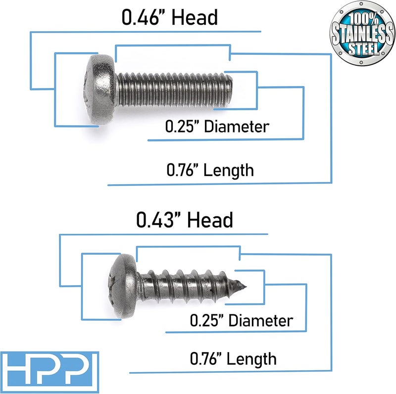 HpP Stainless Steel License Plate Screws Compatible with All Infiniti Models - Image 4